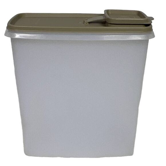 Tupperware Vtg 90's Modular Mates Super Cereal Keeper Store N Pour & Almond Seal - Picture 1 of 11